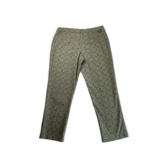 Patagonia Women’s Cropped Pants Size 8 Green Black Print Cotton Mid-Rise Pockets - Picture 2 of 8